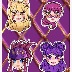 KDA Sticker Sheet | Ahri, Evelynn, Kai&#39;sa, Akali