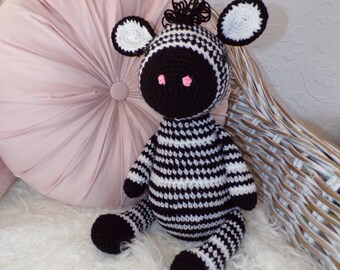 Handmade Large Crochet Zebra