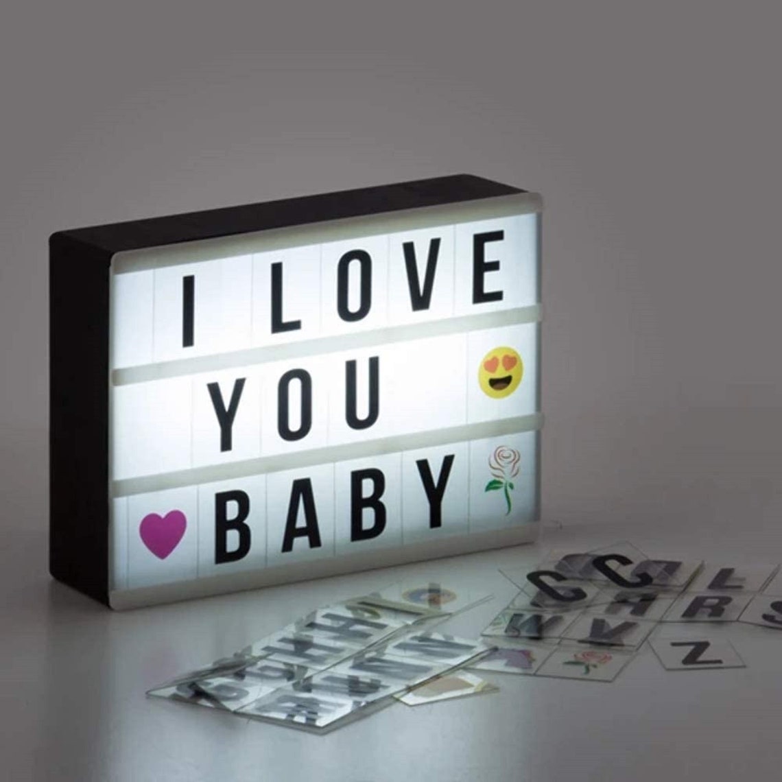 LED Cinematic Light Up Box mit 60 Buchstaben & Symbolen Etsy