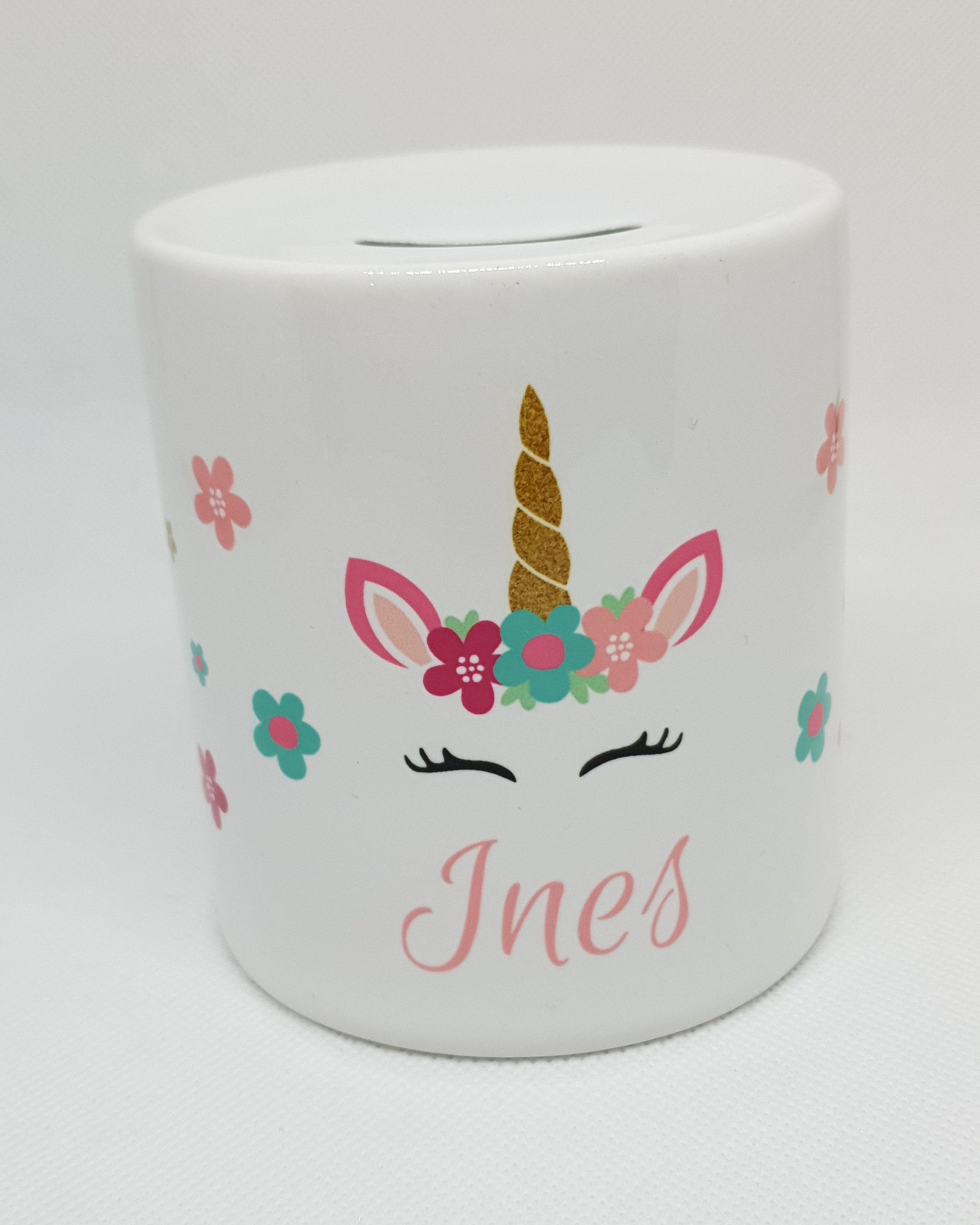 Tirelire Personnalisée Licorne et Prénom