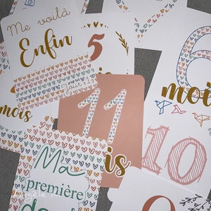 Carte étapes bébé modèle coeur
