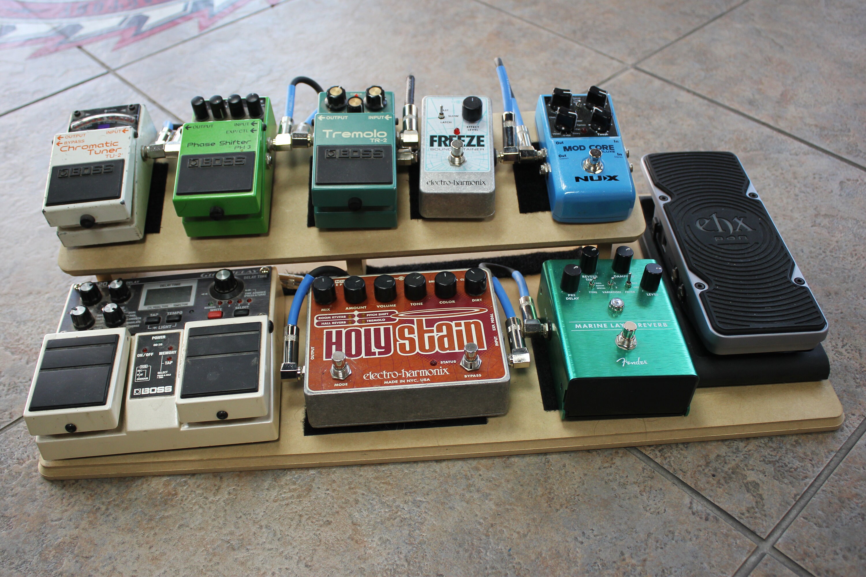 Guitar Effects Pedalboard 2Tier Platform Wood Stand Fits Etsy