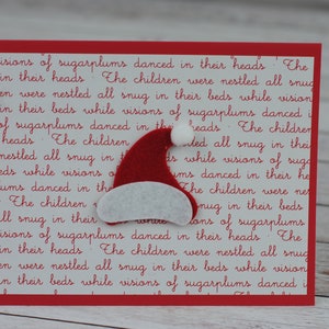 Christmas Greeting / Note Card -- Santa Hat