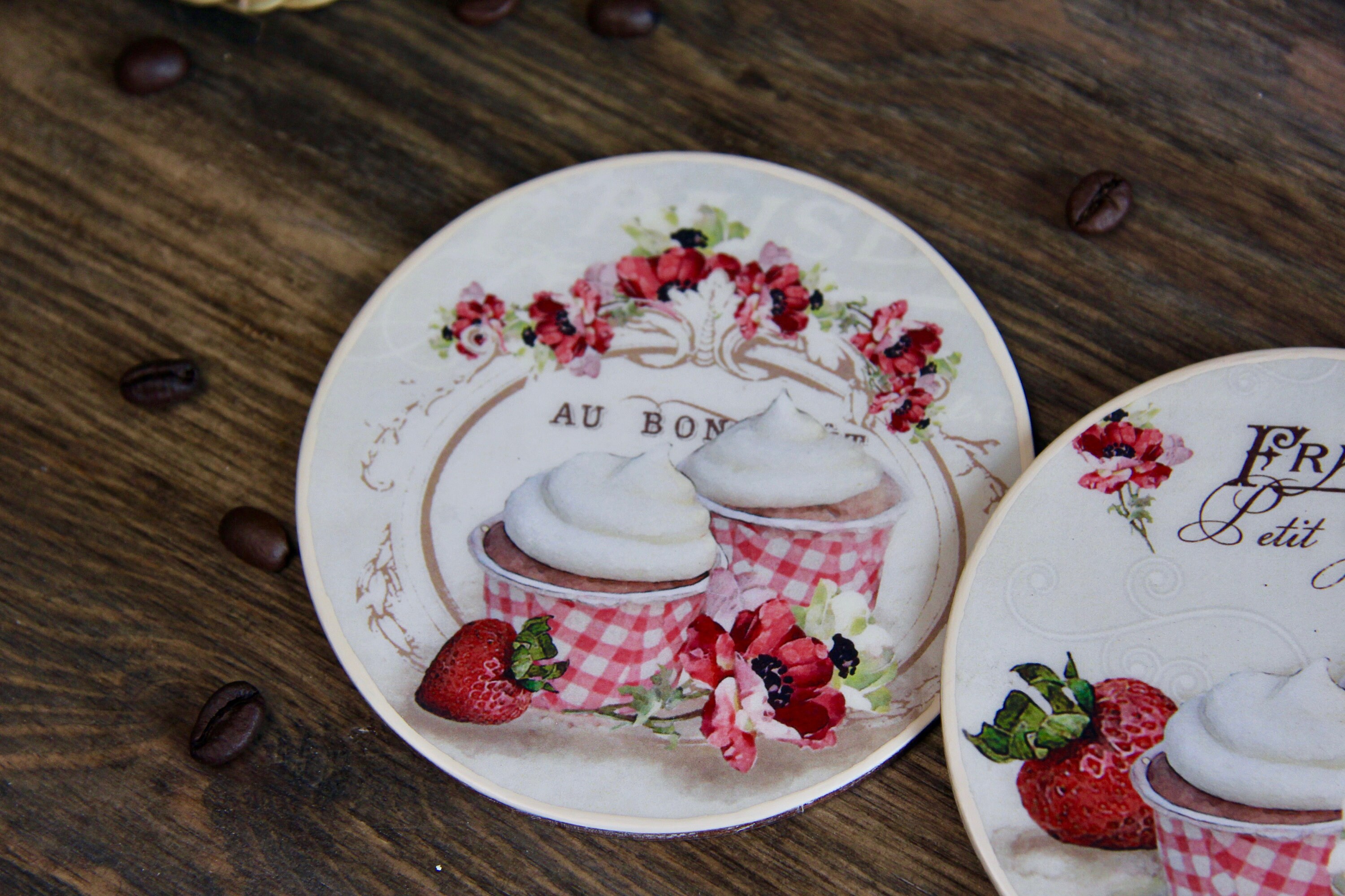 Cup Coasters Set Drink coasters Wooden coasters Set 2 Etsy