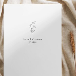Personalised Wedding Day Card (Name and Date), Mr and Mrs Wedding Card, Custom Wedding Date Card, Bride and Groom Card, Luxury Keepsake Card