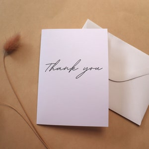 Thank you Greeting Card, Minimalist Thank You Card A6 with White Envelope, Modern Greeting Card