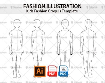 Kids Figure Fashion Design Template