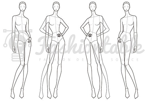 Female Fashion Croquis Template - Etsy