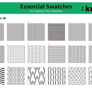 AI-Knitwear Design Tools: 45 Brushes & 18 Swatches for Adobe Illustrator Fashion Sketches image 2