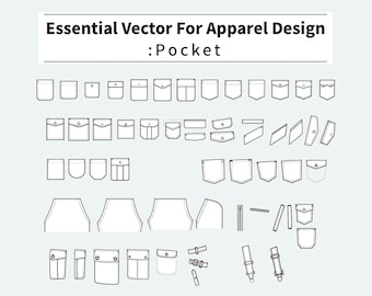 Fashion Template Essential vector for apparel design -pocket