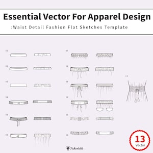 AI-Fashion Template Essential vector Waist Design Detail