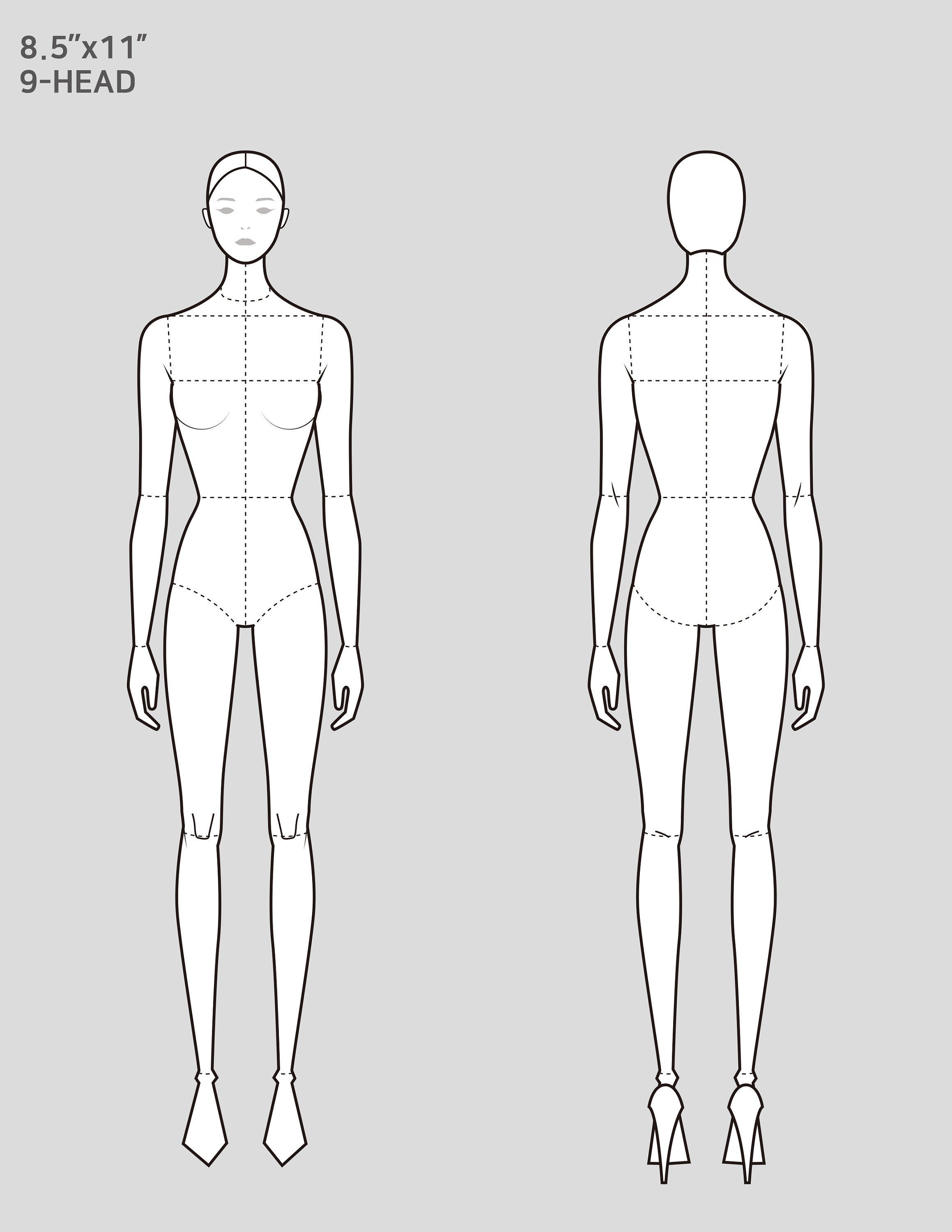 Female Body Sketch Template - Body Drawing Template Awesome Drawn ...