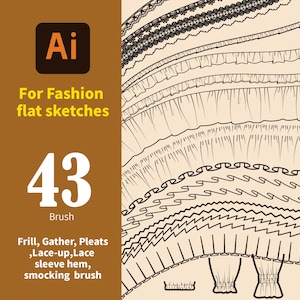 43 penselen voor modieuze platte schetsen in Adobe Illustrator