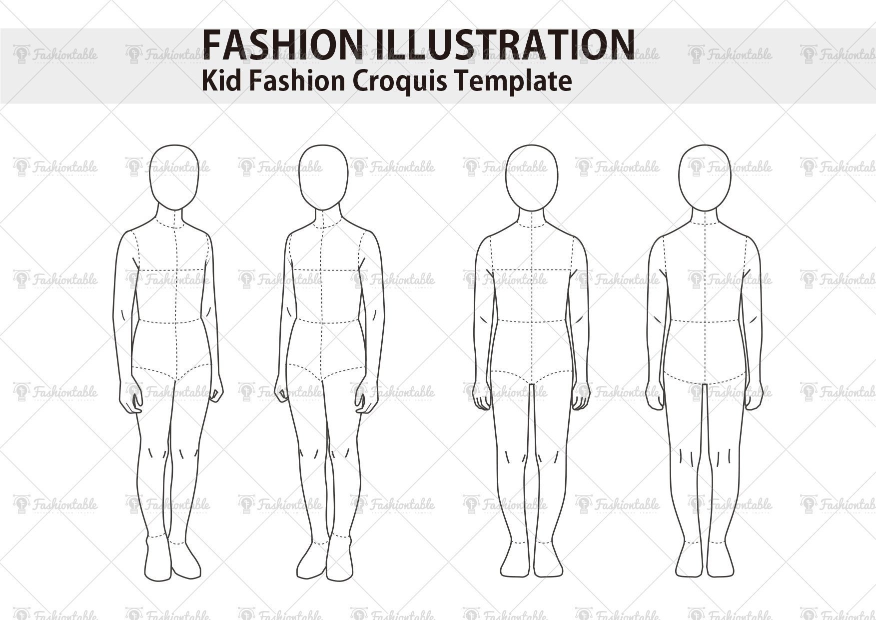 Fashion Illustration Templates Children