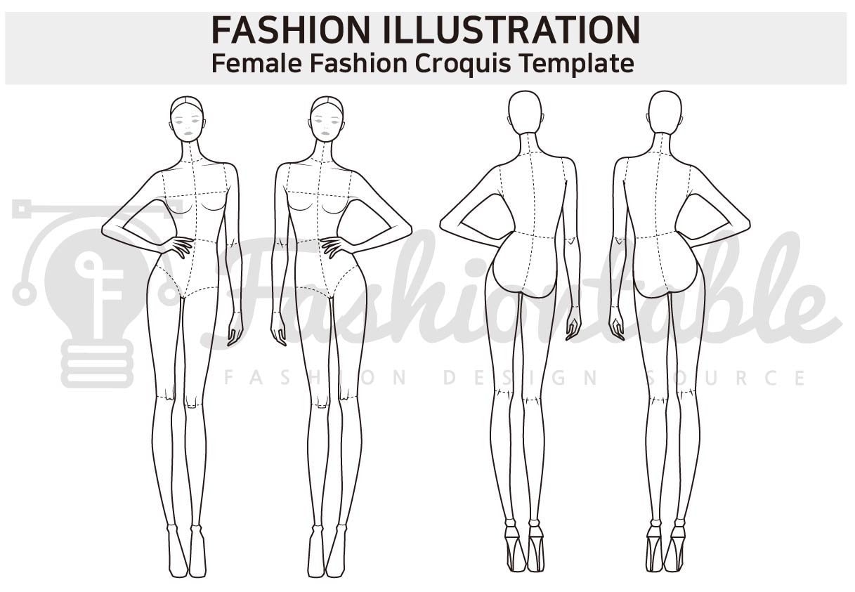 Beautiful Slim Woman In Different Poses Vector Illustration Nine Head  Fashion Figure Template Female Body Front Side And Back Views Stock  Illustration - Download Image Now - iStock