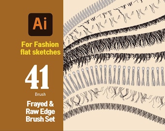 41 Illustrator Brushes for Fashion Flats | Frayed & Raw Edge Pattern Brush