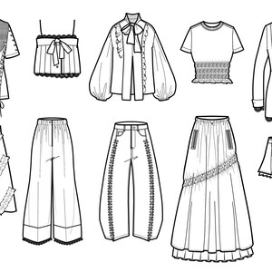 Procreate Fashion Sketch Brushes, Pleats, Lace, Smocking (59 Brushes ...