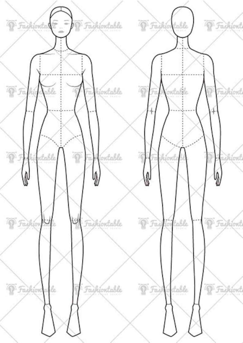 Female Fashion Croquis Template-update | Etsy