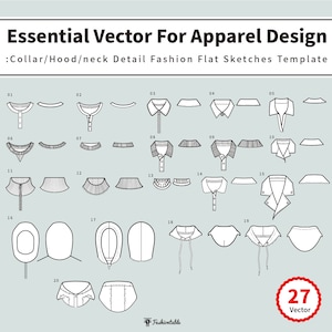 AI-Fashion Template Essential vector Neck Design Detail