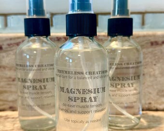 Magnesium spray, sore muscles, aches, cramp relief, topical magnesium