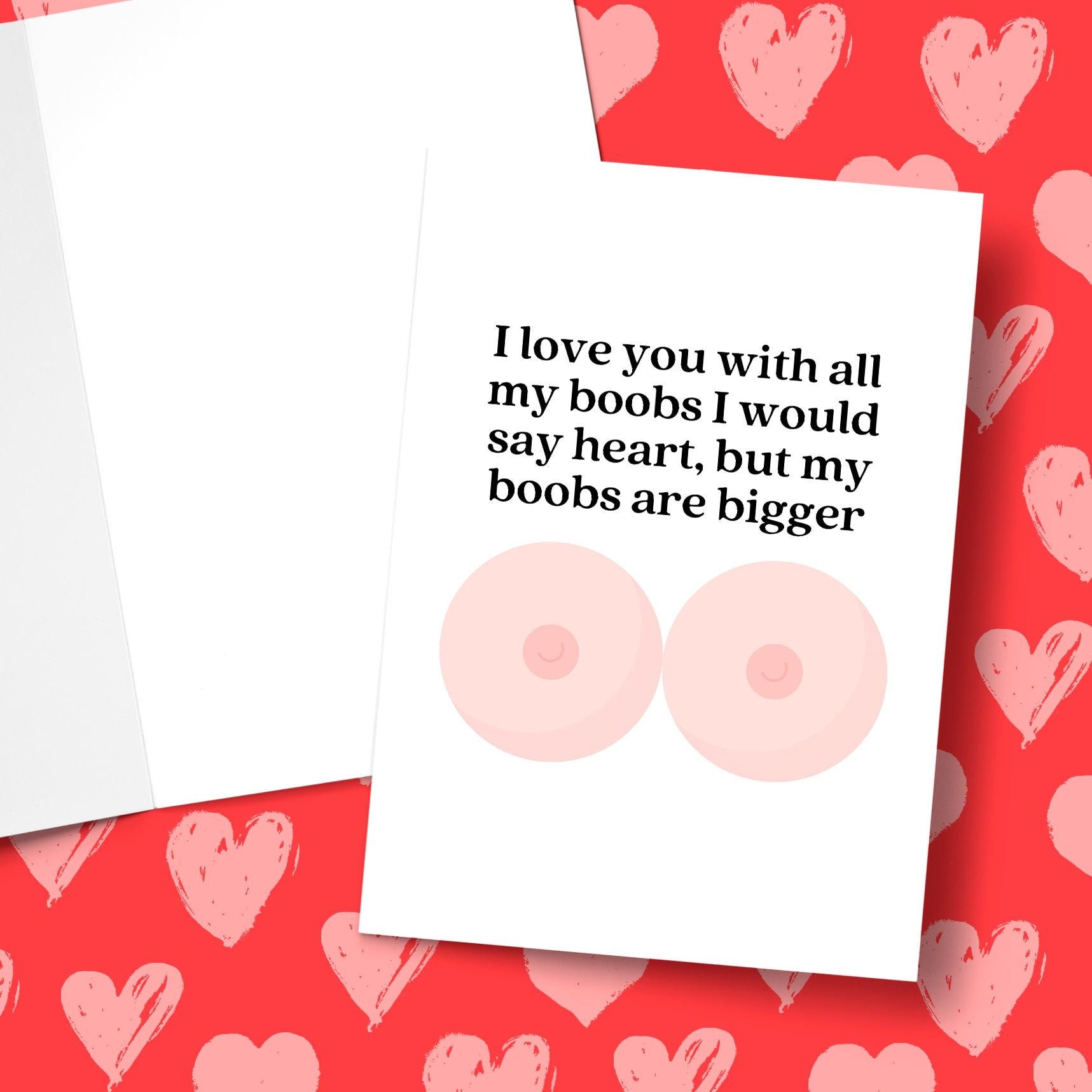 I Love You With All Of My Boobs: Funny Valentines Day Cards Notebook and  Journal to