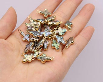 5 Baroque Pearl Pendants, Irregular Freshwater Pearl Charms