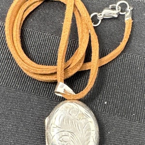 Vintage Silber Halskette Oval Medaillon