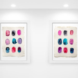 Set di 2 acquerelli originali. Pittura murale su carta kadhi. Arte moderna. Decorazioni per motivi vegetali per la casa. Regalo per la casa per la nuova casa