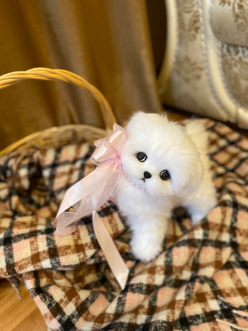 Tiffany Maltese Realistic plush puppy toy real size Etsy