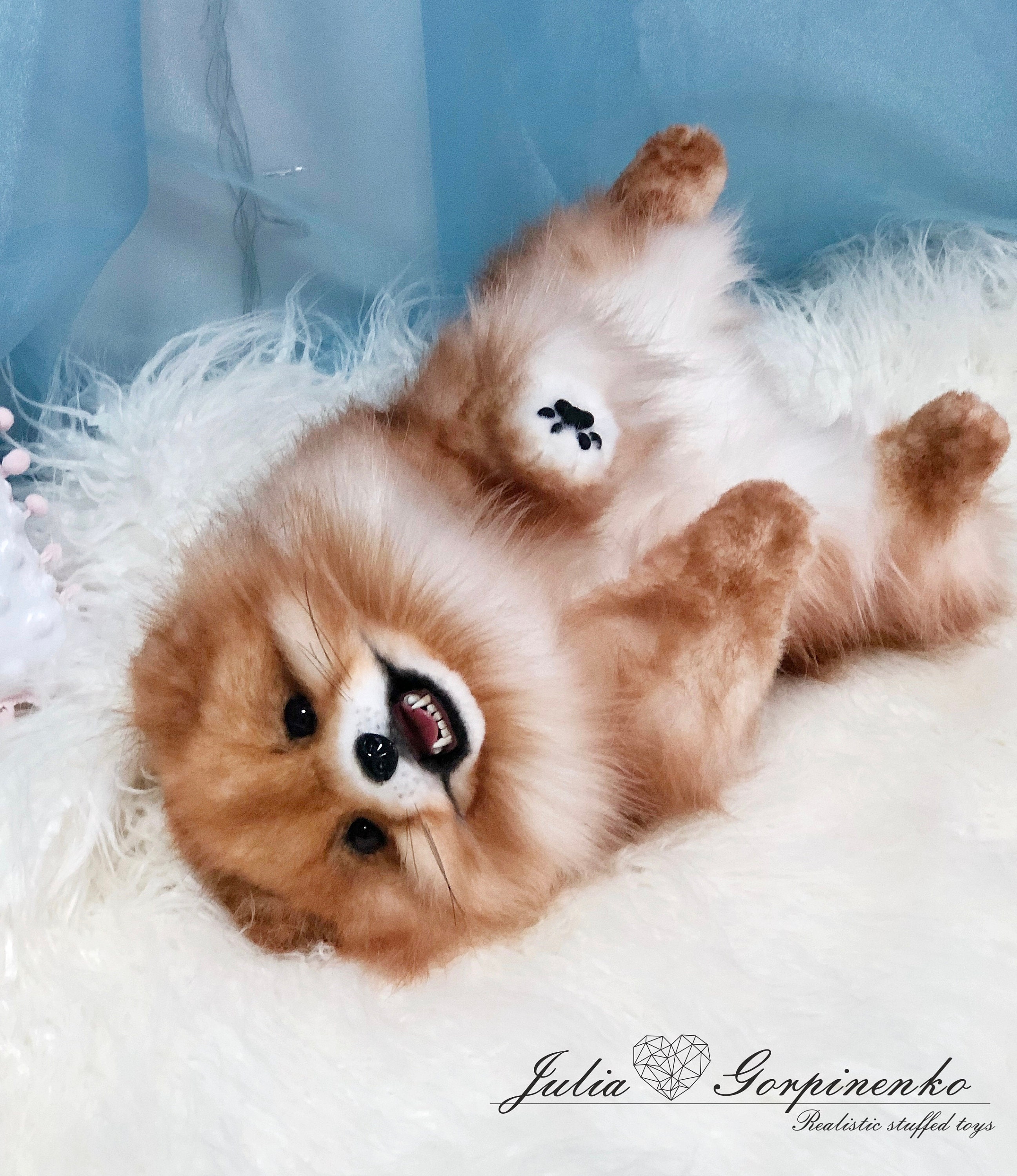 Pomerania poco spitz peluche perro perro realista animales de Etsy España