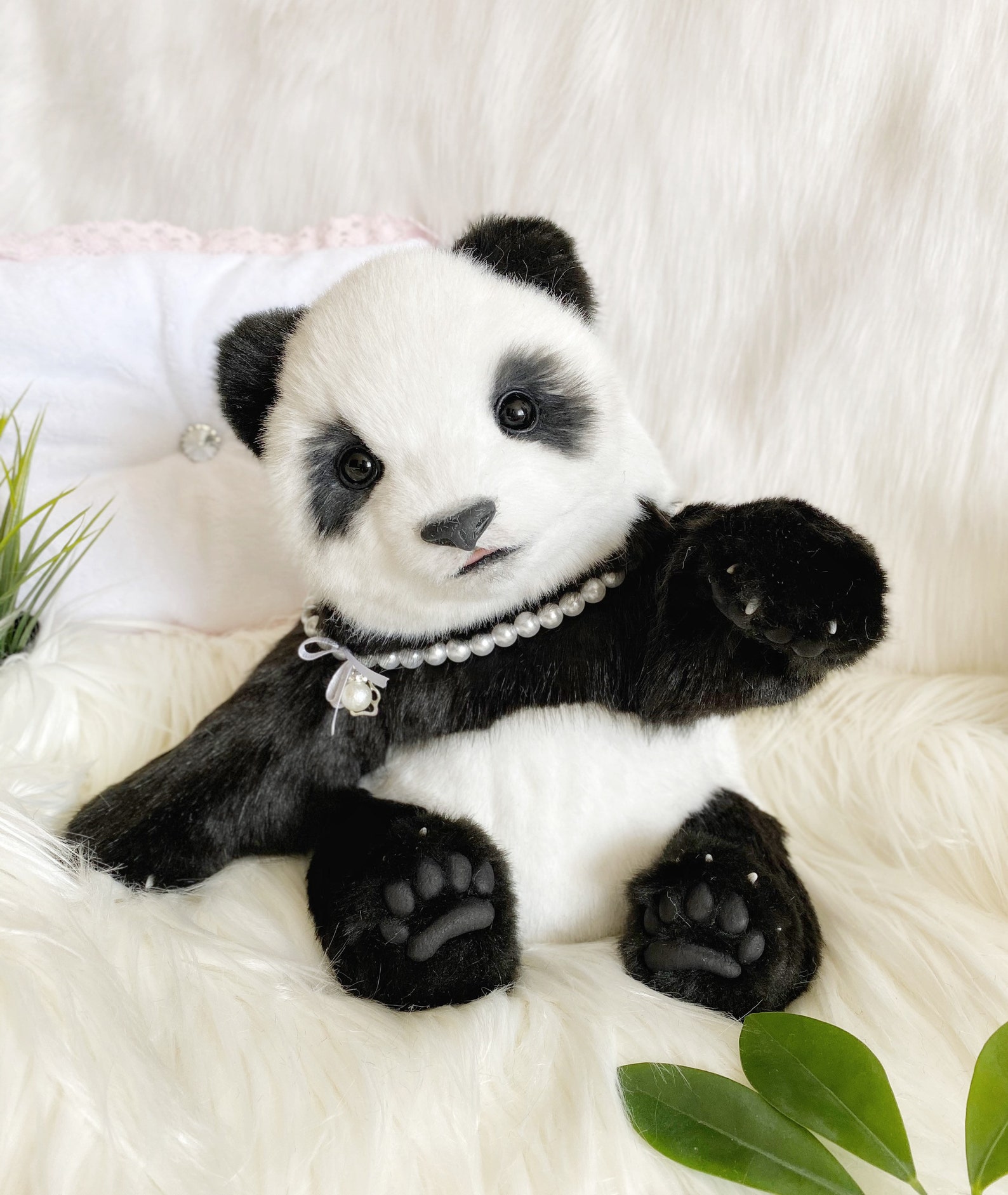 Realistic little panda stuffed animal soft sculpture OOAK toys | Etsy