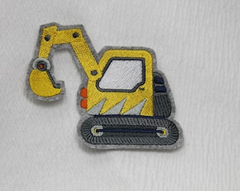 Aufnäher, Bagger , Material