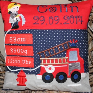 Pillow for birth, fire brigade, 30x30