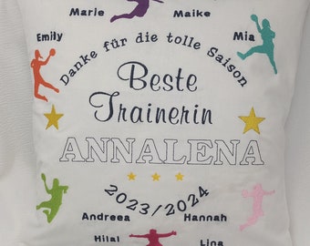 Kissen zum Abschied, Saisonabschluß, Trainer, Handball ,40x40