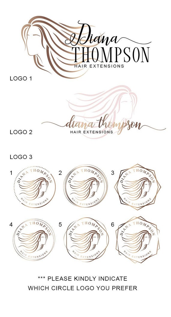 Hair Extensions Logo Design Hair Stylist Logo Design Etsy