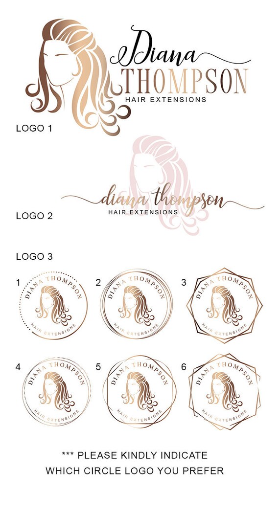 Hair Extensions Logo Design Hair Stylist Logo Design Etsy