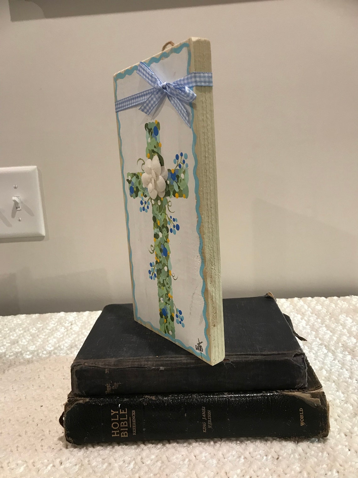 Handpainted Christian Cross on Wood Religious Art Cross Etsy