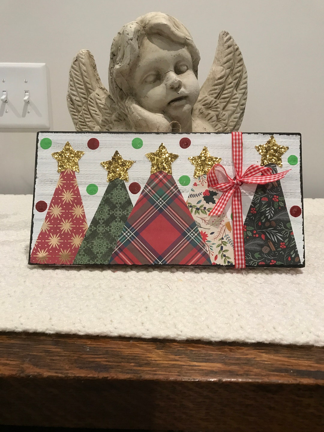 Mixed Media Christmas Trees Christmas Art Christmas Decor Etsy