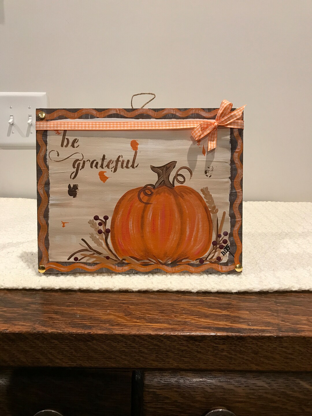 Rustic Fall Pumpkin Decor, Farmhouse Pumpkin, Wood Block Art ...