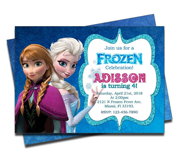 Printed Disney Frozen Personalized Birthday Invitation For Girls