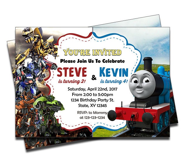 Printed Transformers Bumblebee And Thomas The Train Joint Twins
