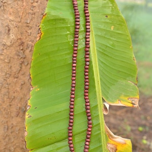Natural Red Sandalwood Mala,Red chandan japa mala hindu,Red Sandalwood japa mala,108 knotted sandalwood Japa mala - Wood bead necklace