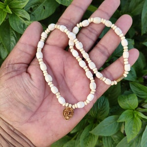 Handmade tulsi Kanthimala ,Tulsi mala,basil necklace, Tulsi Kanthi, necklace - hare krishna kanthi mala,Shri radhe Mala From Vrindavan,