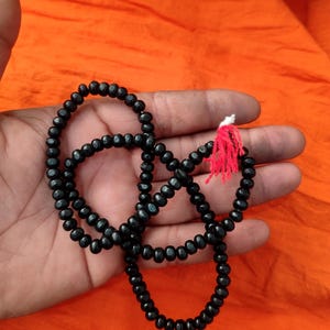 108 Mania Black Basil Wood Garland