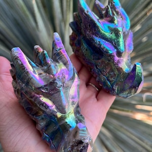 Aura Sphalerite Dragon Carvings, Crystal Dragon, Sphalerite Crystal, Aura Crystal Dragon, Dragon Crystal, Sphalerite Dragon