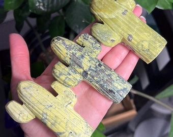 Serpentine Cactus Carvings, Serpentine Stone, Serpentine, Natural Serpentine