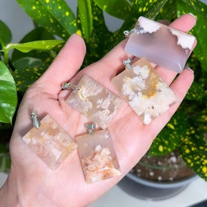 You Choose*Flower Agate Pendant, Natural Flower Agate, Blossom Agate, Flower Agate Jewelry, Flower Agate Necklace, Pink Flower Agate