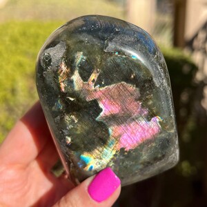 1.1lb Flashy Labradorite Freeform,Polished Labradorite Freeform, Self Standing Labradorite, Home Decor, Plus FREE Pocket Stones!