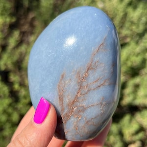 Angelite Freeform 1.2lb, Angelite Crystal, Polished Angelite, Blue Crystal Freeform, Anhydrite Stone, Anhydrite Freeform