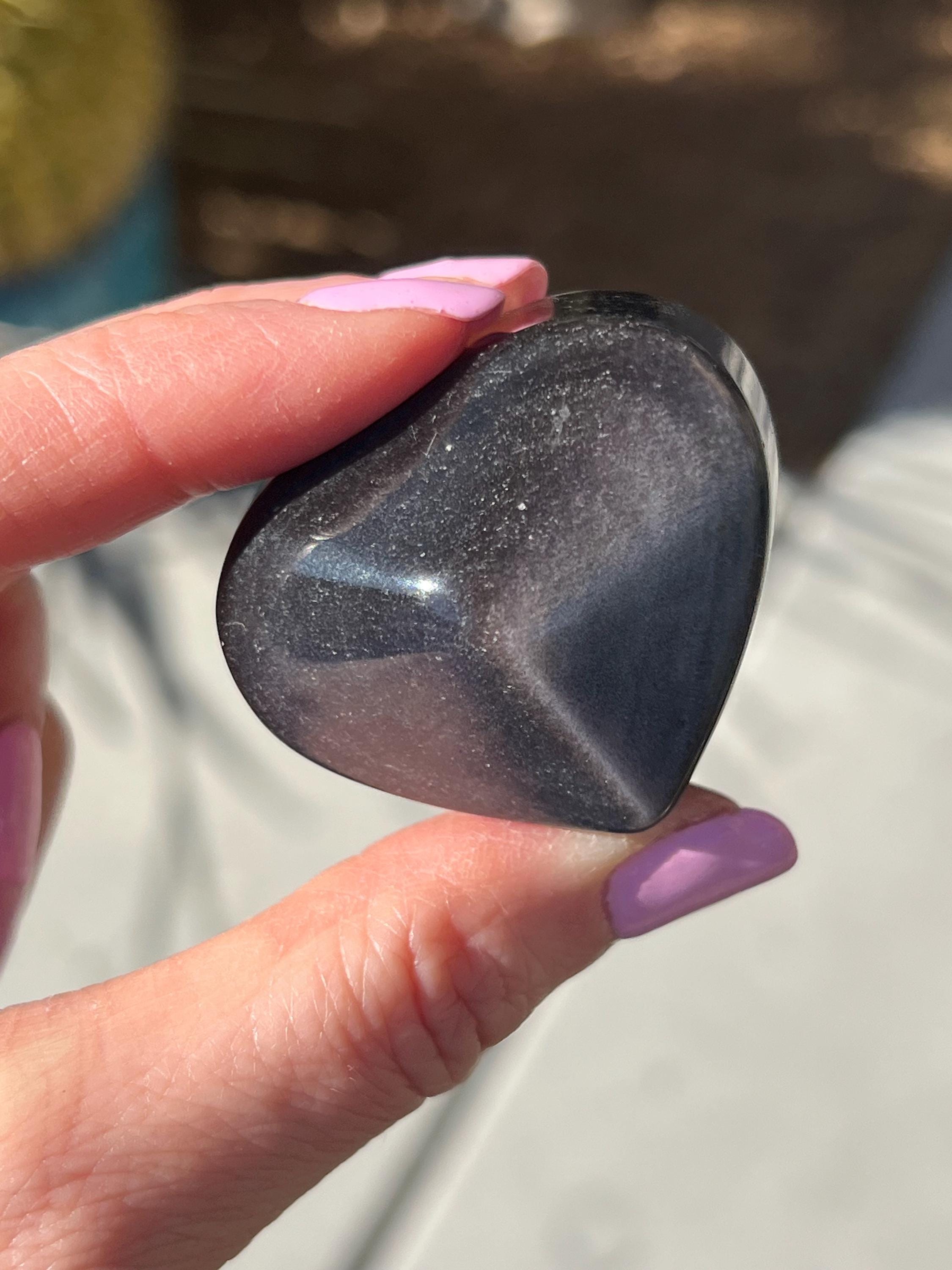 シルバーシーンオブシディアンハート 57g - Etsy 日本